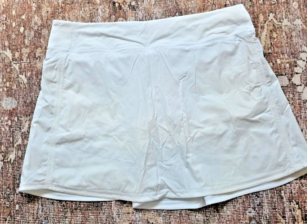 Lululemon Pace Rival Mid-Rise Long Skirt Skort White Tennis Golf Pickleball 12